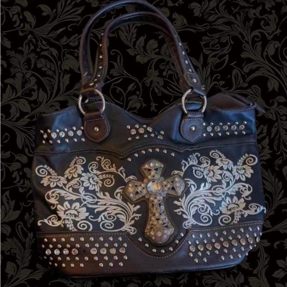 Studded Black and Silver Women's Bag